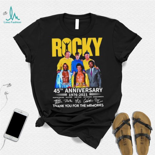 Rocky 45th Anniversary Signatures 70s Movie Thank You For The Memories Sylvester Stallone Shirt