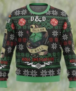 Roll Initiative Dungeons & Dragons Ugly Christmas Sweater