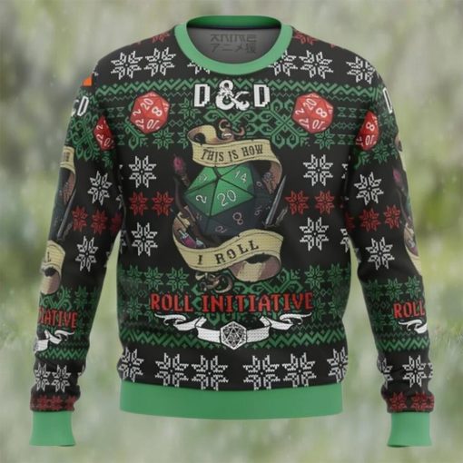 Roll Initiative Dungeons & Dragons Ugly Christmas Sweater