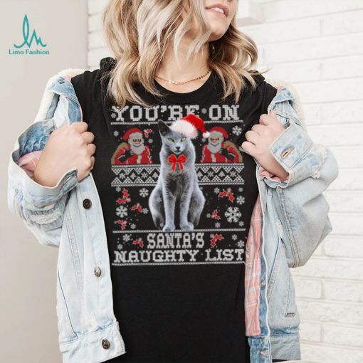 Russian Blue Cat Lover Xmas Ugly Sweater Shirt