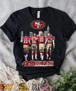 San Francisco 49ers Mccaffrey Montana Garoppolo And Rice Signatures Shirt