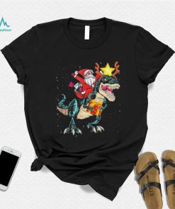 Sana Riding Dinosaur Rex Chrismas Pary Boys Shirt