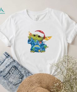 Santa Baby Yoda Los Angeles Chargers Light Christmas Shirt