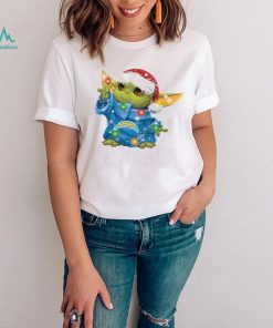 Santa Baby Yoda Los Angeles Chargers Light Christmas Shirt