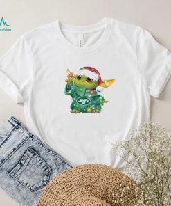 Santa Baby Yoda New York Jets Light Christmas Shirt
