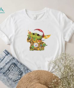 Santa Baby Yoda Steelers Light Christmas Shirt