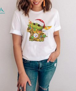Santa Baby Yoda Steelers Light Christmas Shirt