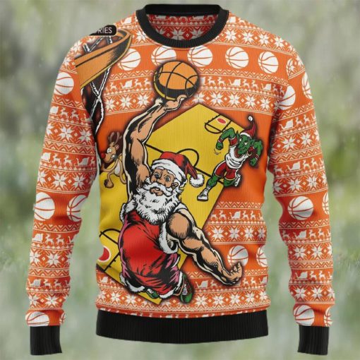 Santa Basketball Ugly Christmas Sweater Sweatshirt