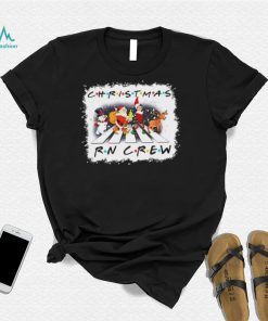 Santa Claus Snowman Elf And Reindeers Abbey Road Christmas RN Crew Shirt