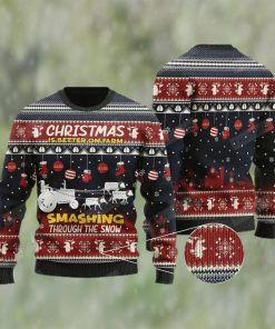 Santa Claus With Reindeer Cow For Unisex Ugly Christmas Sweater