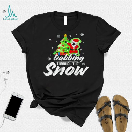 Santa Claus dabbing through the snow Christmas shirt