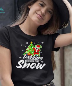 Santa Claus dabbing through the snow Christmas shirt