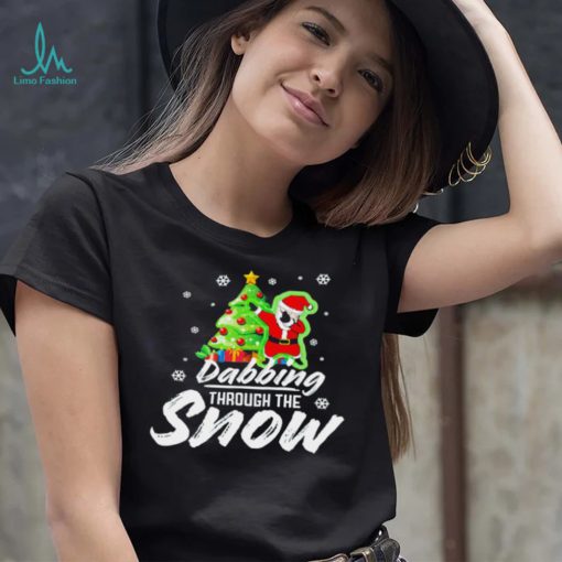 Santa Claus dabbing through the snow Christmas shirt