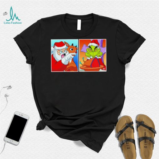 Santa Claus vs Grinch Yelling meme shirt