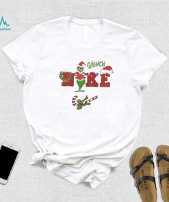 Santa Grinch Nike Candy Christmas Shirt