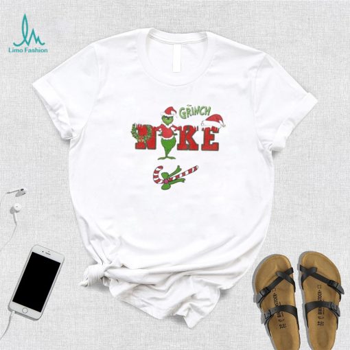 Santa Grinch Nike Candy Christmas Shirt