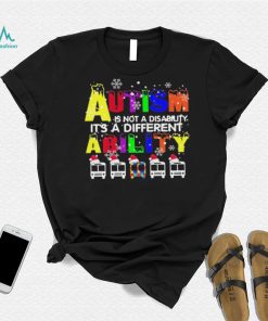 Santa Schoolbus Autism Is Not A Disability It’s A Different Ability Shirt