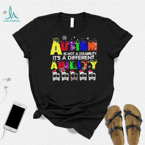 Santa Schoolbus Autism Is Not A Disability It’s A Different Ability Shirt