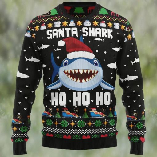 Santa Shark Ho Ho Ho Ugly Christmas Sweater Sweatshirt