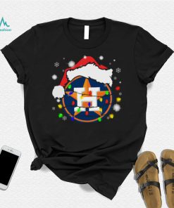 Santa houston astros lights merry Christmas lights T shirt