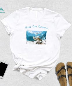 Sea Turtle save our Oceans photo shirt