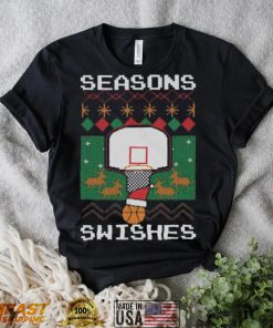 Seasons Swishes Bastketball Ugly Christmas T Shirt