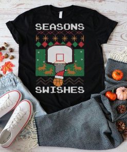 Seasons Swishes Bastketball Ugly Christmas T Shirt