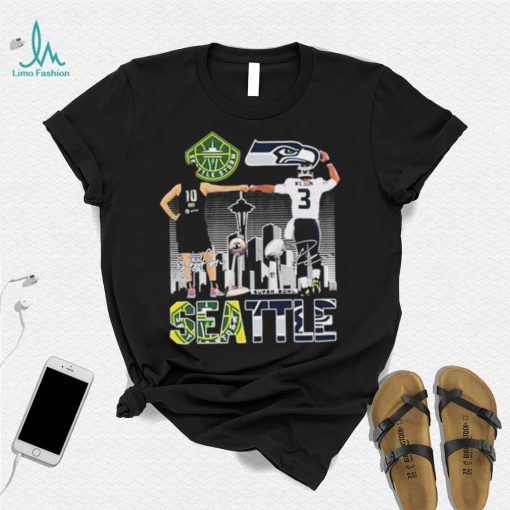 Seattle Storm Sue Bird And Seattle Seahawks Russell Wilson Signatures Shirt