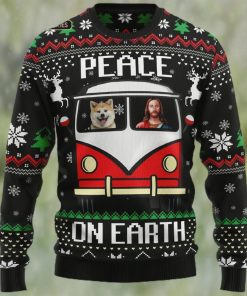 Shiba Inu Peace Ugly Christmas Sweater, Xmas Sweatshirt