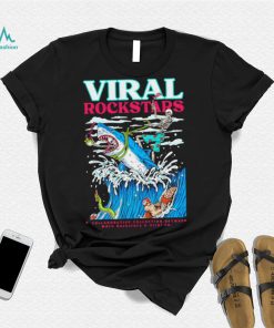 Skeleton riding shark viral Rockstars shirt