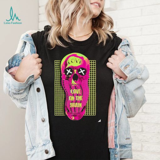 Skull love on the Brain neon shirt