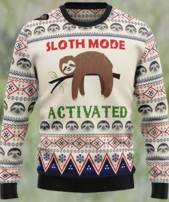 Sloth Mode Activated Ugly Christmas Sweater, Xmas Sweatshirt