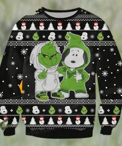 Snoopy And Grinch Ugly Christmas Sweater Xmas Gift