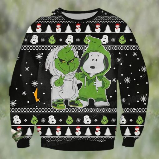 Snoopy And Grinch Ugly Christmas Sweater Xmas Gift