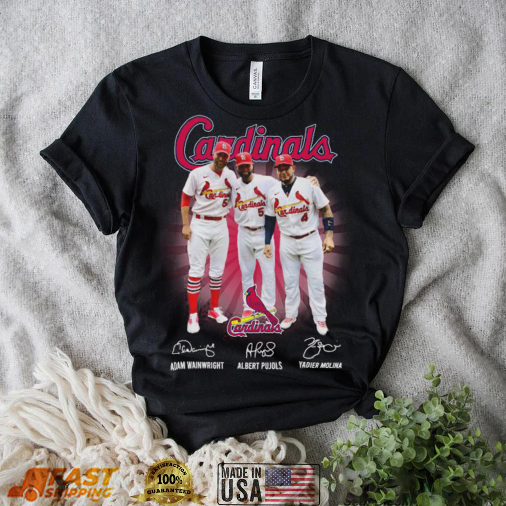 St Louis Cardinals Adam Wainwright Albert Pujols Yadier Molina signatures men’s 2022 shirt St Louis Cardinals Adam Wainwright Albert Pujols Yadier Molina signatures men’s 2022 shirt