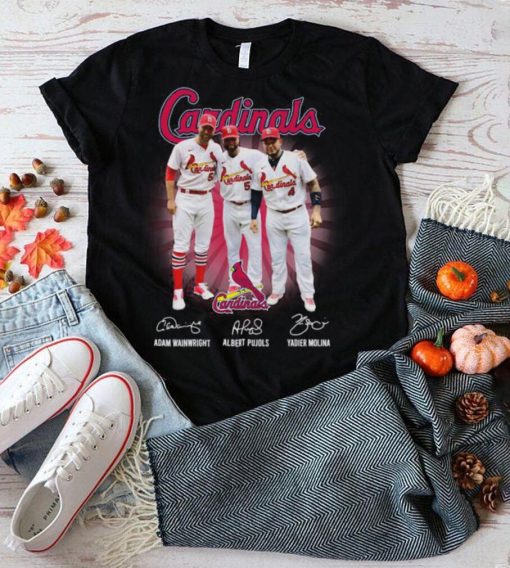 St Louis Cardinals Adam Wainwright Albert Pujols Yadier Molina signatures men’s 2022 shirt