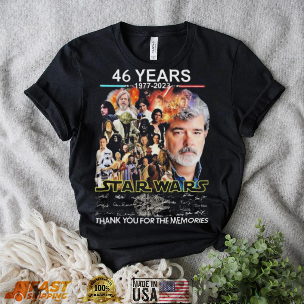 Star Wars 46 Years 1977 2023 Signatures Thank You For The Memories Shirt Star Wars 46 Years 1977 2023 Signatures Thank You For The Memories Shirt