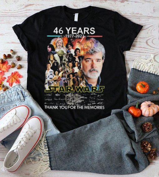 Star Wars 46 Years 1977 2023 Signatures Thank You For The Memories Shirt