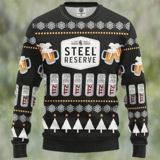 Steel Reserve Beer Ugly Christmas Sweater, Faux Wool Sweater, Gifts For Beer Lovers, International Beer Day, Best Christmas Gifts For 2022 – Prinvity