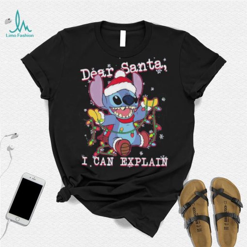 Stitch Dear Santa Just Bring Coffee Xmas Shirt