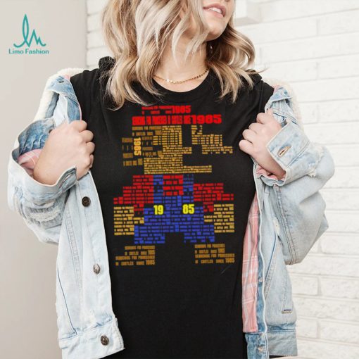 Super Mario Bros searching for Princesses in Castles since 1985 retro game shirt