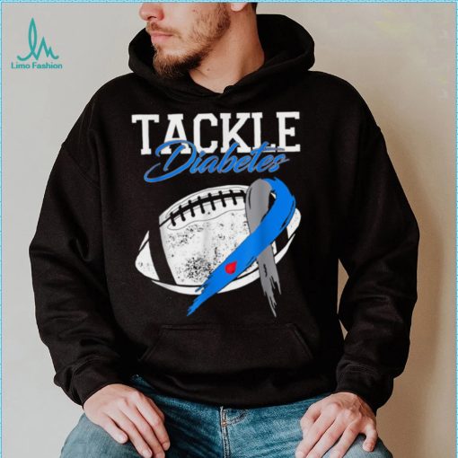 Tackle Diabetes Blue Football Type Diabetes Awareness T Shirt