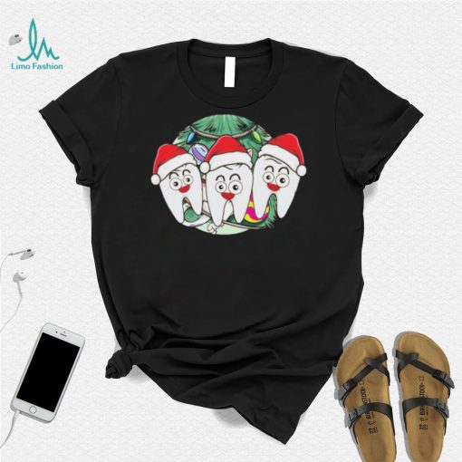 Teeth Santa Hat Chrismas Xcool Giftmas Dental Assistant Hygienist Meaningful Gif Shirt