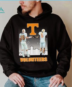 Tennessee Volunteers Peyton Manning And Hendon Hooker Knoxville Skyline Signatures Shirt