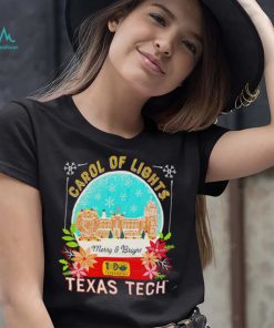 Texas Tech Red Raiders Carol of Lights Merry and Bright 100 year snow globe shirt