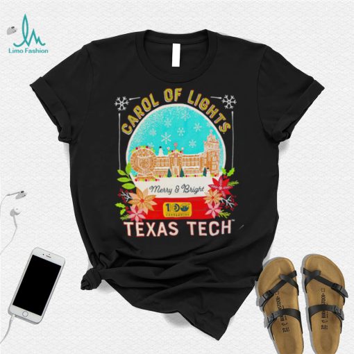 Texas Tech Red Raiders Carol of Lights Merry and Bright 100 year snow globe shirt