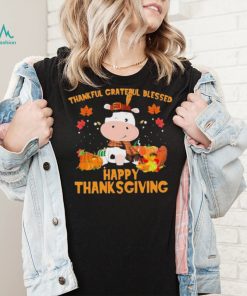 Thankful Grateful Blessed Cow Happy Thanksgiving Shirt