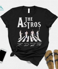 The Astros Justin Verlander Jose Altuve Yordan Alvarez And Alex Bregman Abbey Road Signatures Shirt