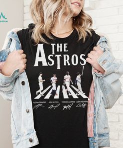 The Astros Justin Verlander Jose Altuve Yordan Alvarez And Alex Bregman Abbey Road Signatures Shirt