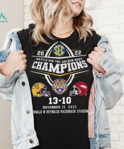 The Battle For The Golden Boot 2022 Champions LSU Tigers 13 10 Arkansas Razorbacks Shirt